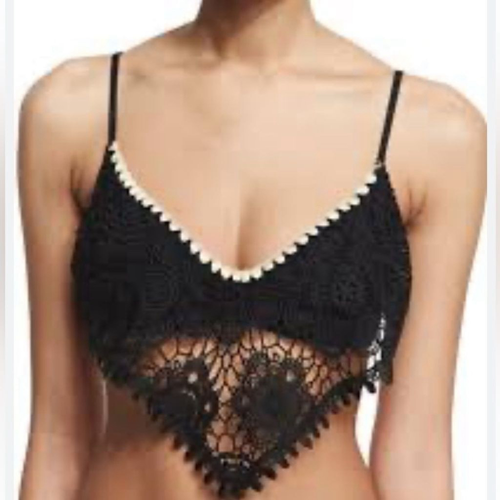 Ale by Alessandra Black Sands Bralette Bikini Top in Black Size Large - Picture 2 of 8